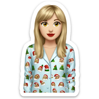 Taylor swift wearing Christmas pyjama sticker