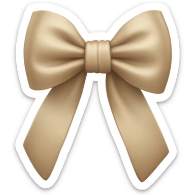 beige bow sticker