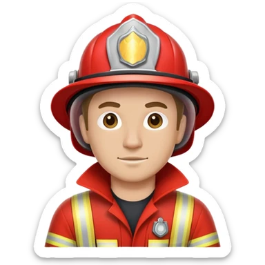 white fireman in a red suit sticker