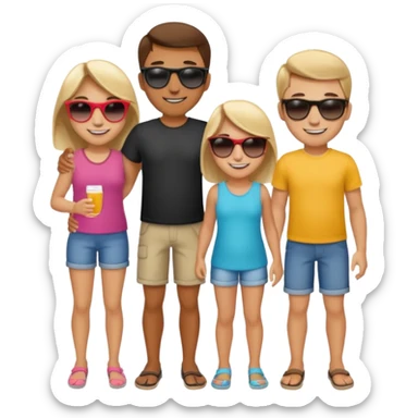  group of young family members chilling  sticker