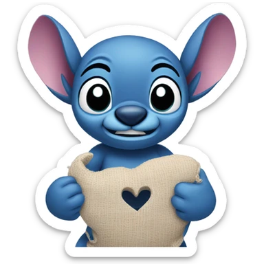 Stich with a heart  sticker