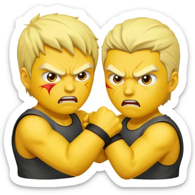 fight, 2 yellow skined people sticker