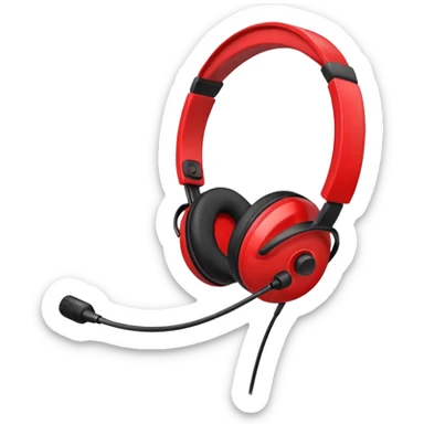 Red headset microphone  sticker