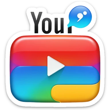 YouTube logo, colorful and vibrant sticker
