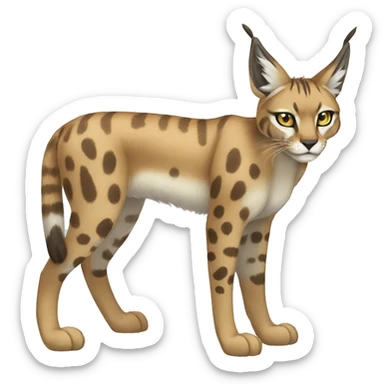 Striped and spotted Lynx-Caracal-Fakemon-hybrid full body sticker