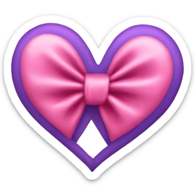 Bow heart  sticker
