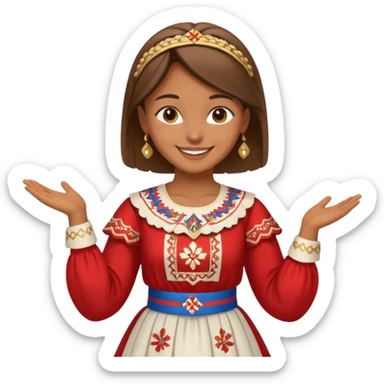 Serbian kolo dancing girl sticker