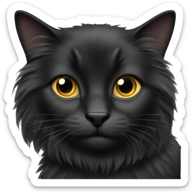 Black Longhaired cat sticker