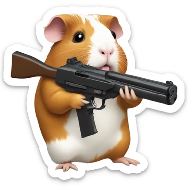 guinea pig with a gun sticker