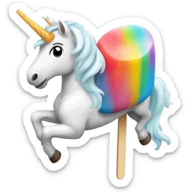 Popsicle riding unicorn sticker
