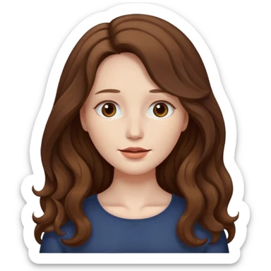 a woman with brown wavy long hair, doesnt have a face, no eyes or lips sticker