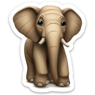 Elephant made of wood sticker
