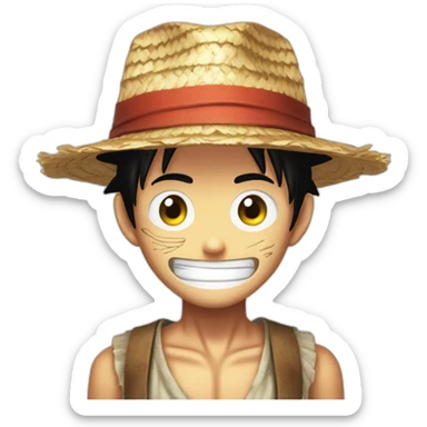 straw-hat luffy with his scar under his left eye sticker