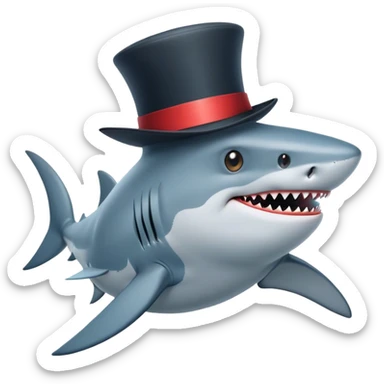 shark with tophat sticker
