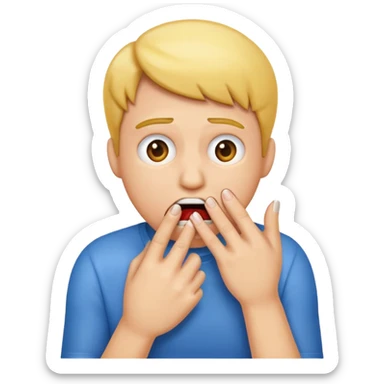 iPhone frantically biting fingernails emoji sticker