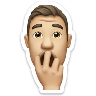 hand over mouth about to puke sticker