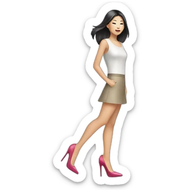 high heels asian girl sticker