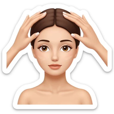 One set of Hands on another woman’s  face during facial treatment  sticker