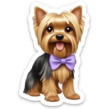 Yorkshire terrier with bow sticker