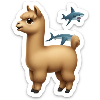 Alpaca with a shark fin  sticker