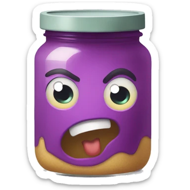 scared jam jar sticker