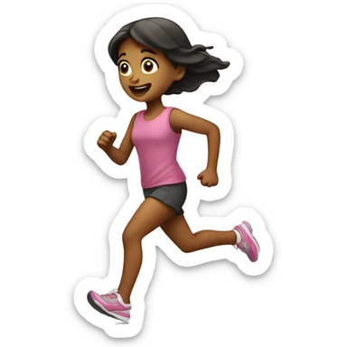 runing little girl sticker