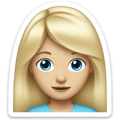 blonde girl with long hair and bangs with blue eyes  sticker
