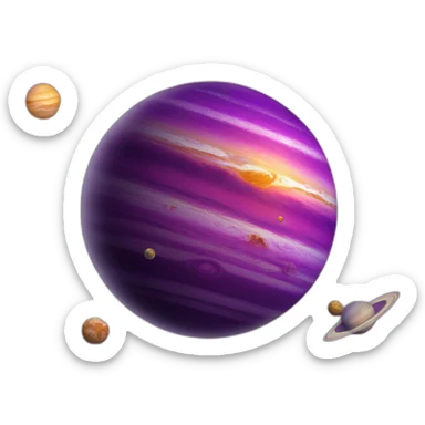 purple planet solar system sticker