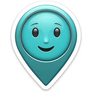 turquoise location pin emoji, simple, clean, no text sticker