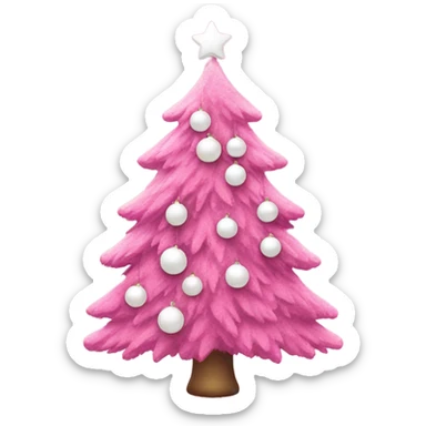 pink christmas tree with white baubles  sticker