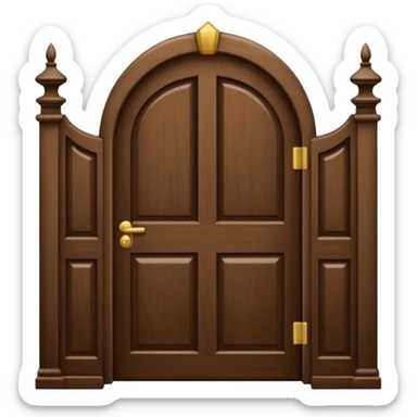 porta única de madeira arredondada no topo, sem rosto, elegante sticker