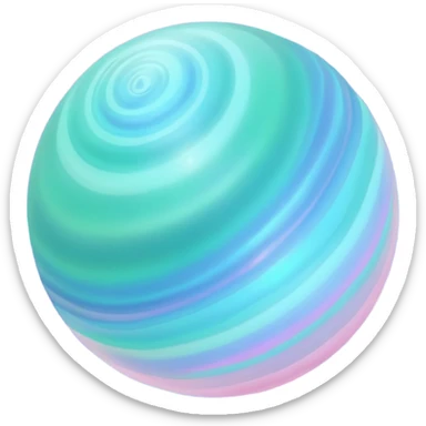 Uranus emoji with swirling colors and iridescence like an opal gemstone, soft pastel blues, greens, and pinks, glowing effect, no rings sticker