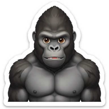 gorilla face close-up banging on his chest sticker