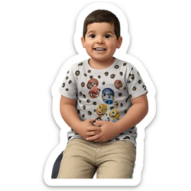 boy in print shirt sticker