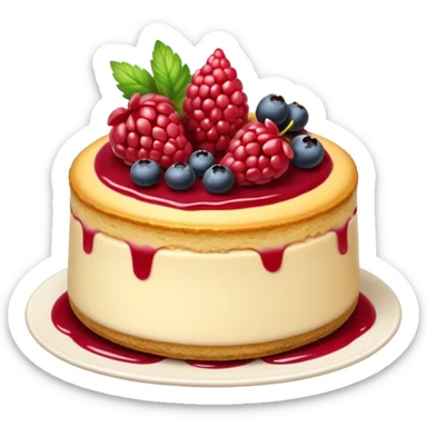 Thick and tall cheesecakes with berries on top sticker