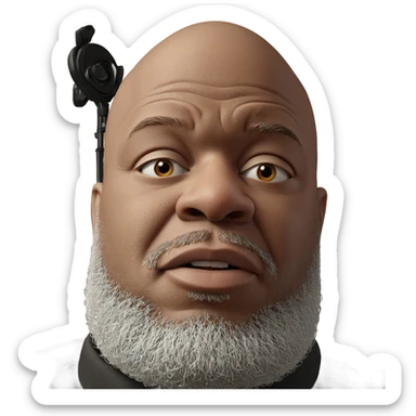 bald man with beard portrait sticker