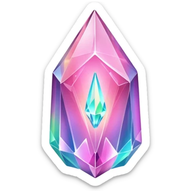 pink iridescent nebula crystal shard sticker