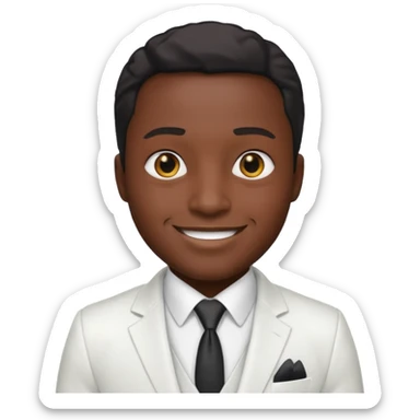 businessman, black skin, black eyes, white suit sticker