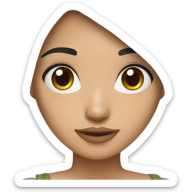 Beautiful Mexican girl with straight black hair and brown eyes sticker