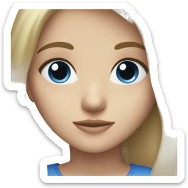 dark blonde hair girl with grey blue eyes sticker