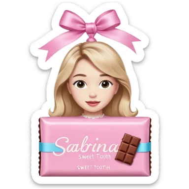 Sabrina carpenter sweet tooth perfume (shaped liked a light pink chocolate bar)  sticker