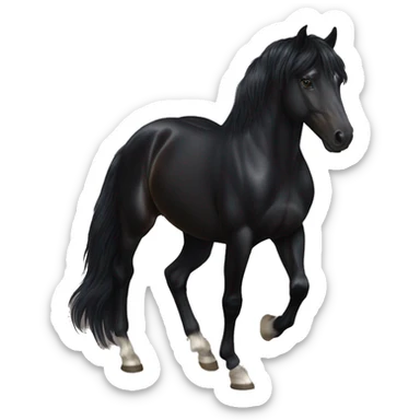 Beautiful black stallion horse silky sticker
