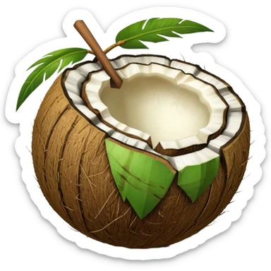 Green Coconut shell sticker