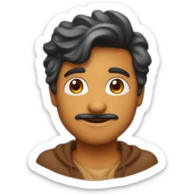 un beau gosse au couleur caramel avec des cheveux crépus noir sticker