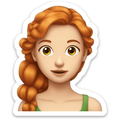 Une fille rousse aux yeux verts sticker