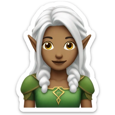 Elves girl with white hair  sticker