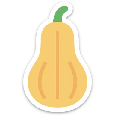 colored icon of a squash fruit with green stem and yellow-orange body sticker