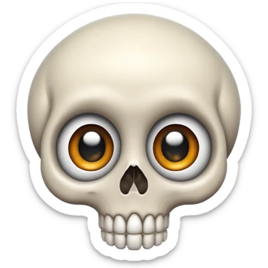 cute cartoon skull, big eyes sticker