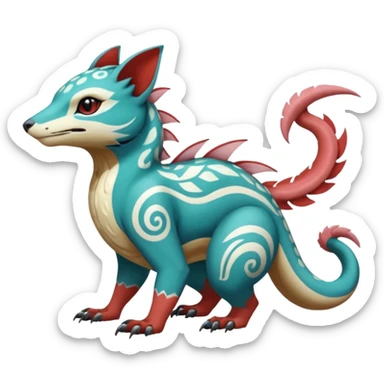  exotic tropical ornate Asian painted cyber-Sleuth-Loyd-Garmaddon-Litten-Linoone-Noibat-Fakémon-Pokémon-Vernid-creature sticker