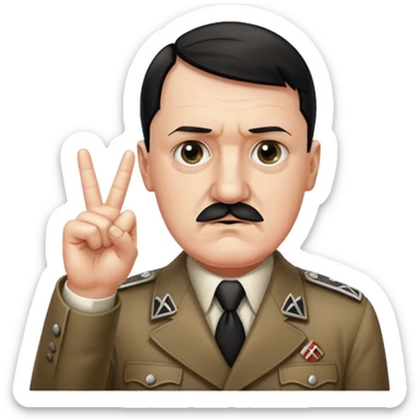Hitler qui lève le 3ème doigt et garde le reste fermé et l’index fermé  sticker